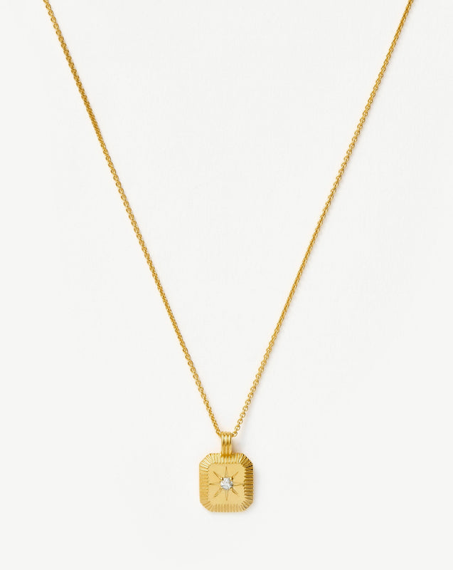 April Birthstone Pendant Necklace | 18k Gold Vermeil/Crystal