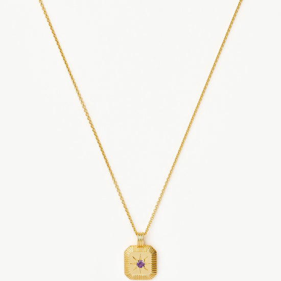 Star Ridge Birthstone Pendant Necklace | 18k Gold Vermeil/Amethyst Necklaces Missoma 
