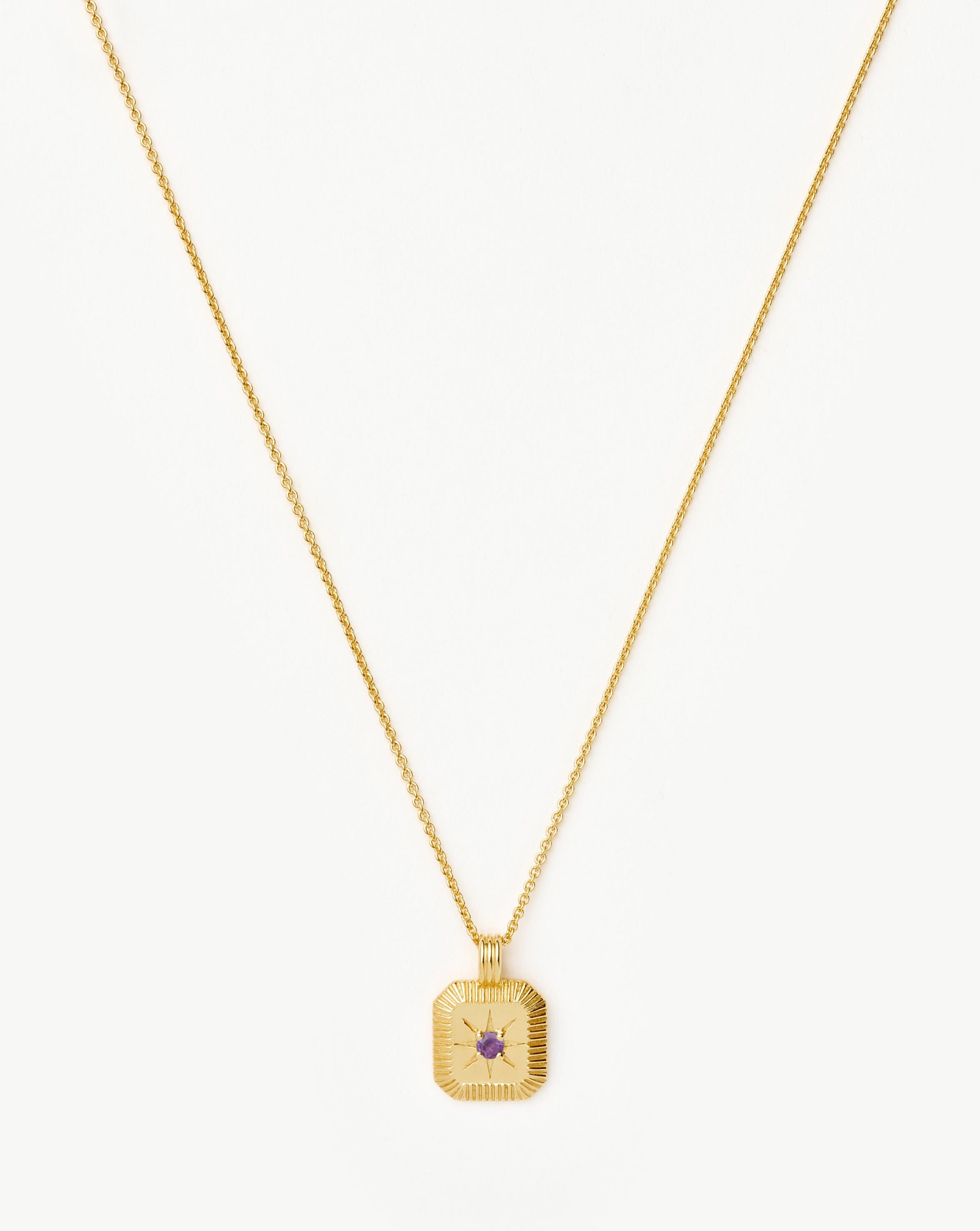 Star Ridge Birthstone Pendant Necklace | 18k Gold Vermeil/Amethyst Necklaces Missoma 