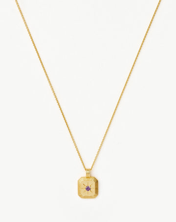 Star Ridge Birthstone Pendant Necklace | 18k Gold Vermeil/Amethyst Necklaces Missoma 