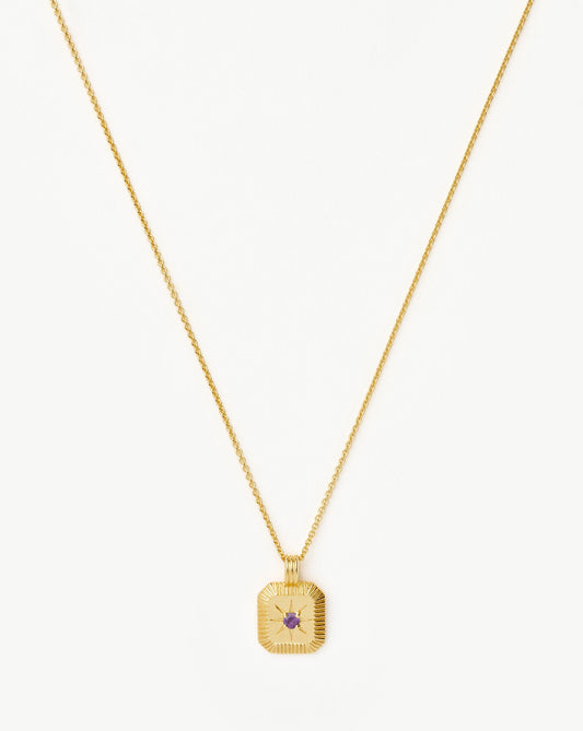 Star Ridge Birthstone Pendant Necklace | 18k Gold Vermeil/Amethyst Necklaces Missoma 