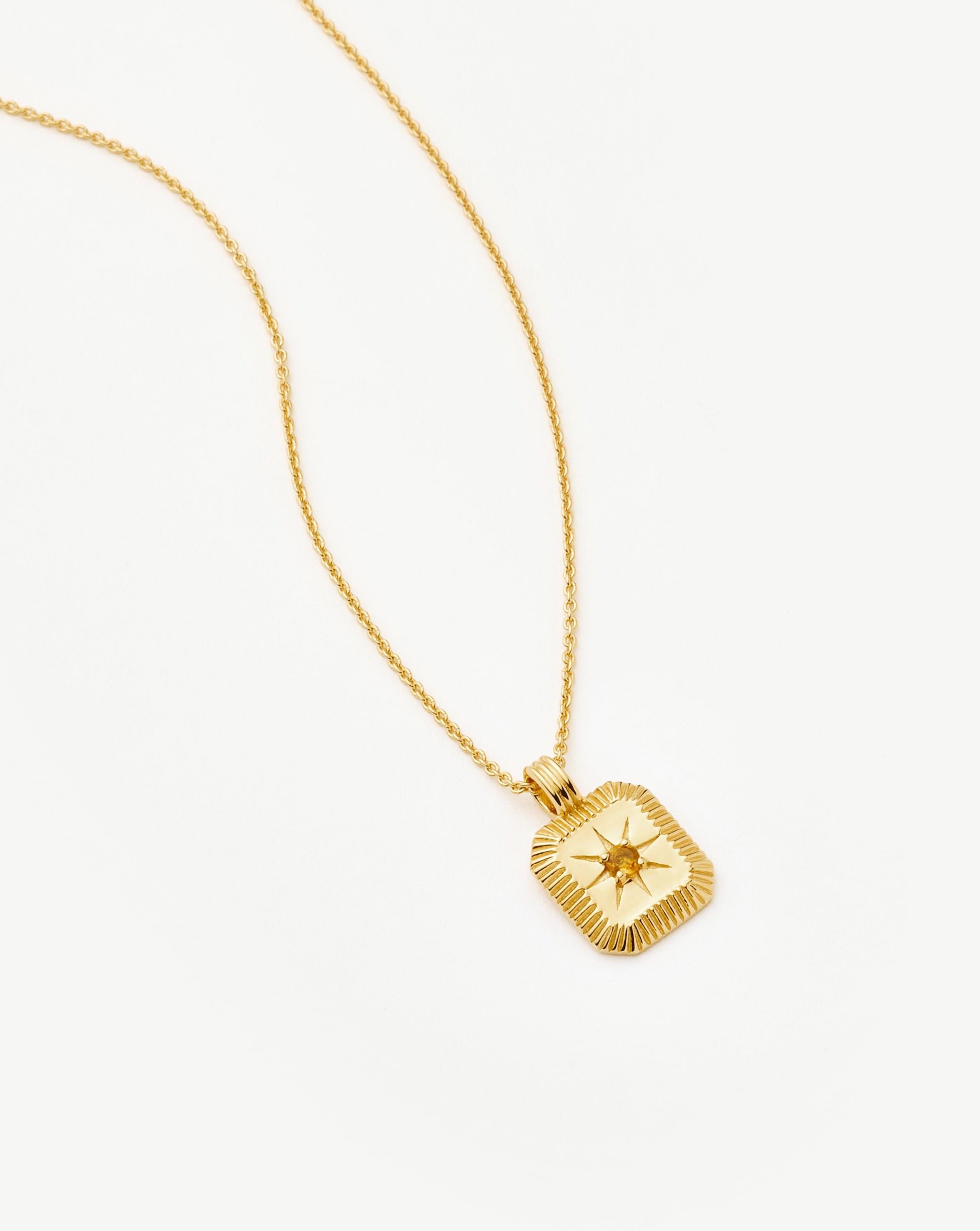 Star Ridge Birthstone Pendant Necklace | 18k Gold Vermeil/Citrine Necklaces Missoma 