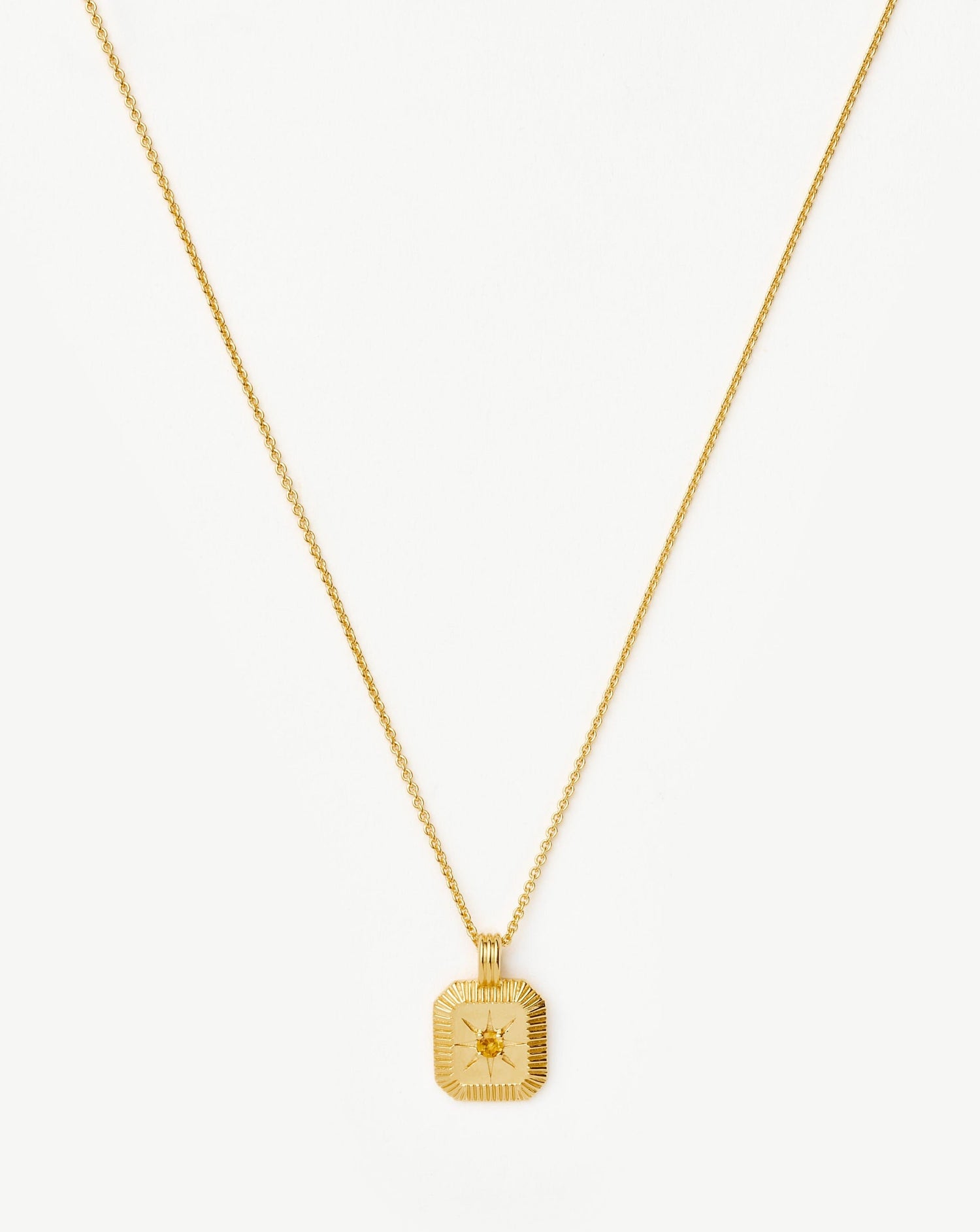 Star Ridge Birthstone Pendant Necklace | 18k Gold Vermeil/Citrine Necklaces Missoma 