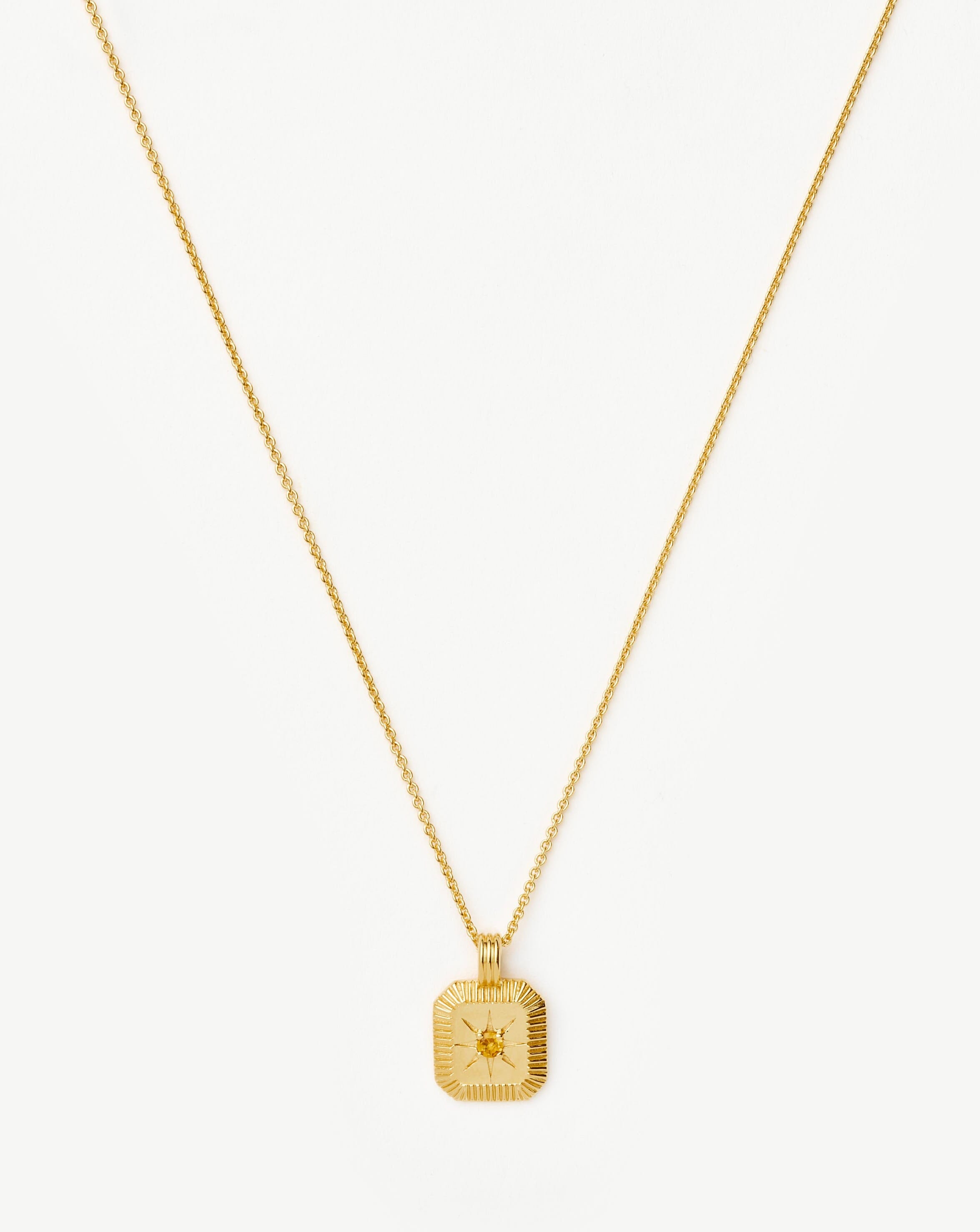 Star Ridge Birthstone Pendant Necklace | 18k Gold Vermeil/Citrine Necklaces Missoma 