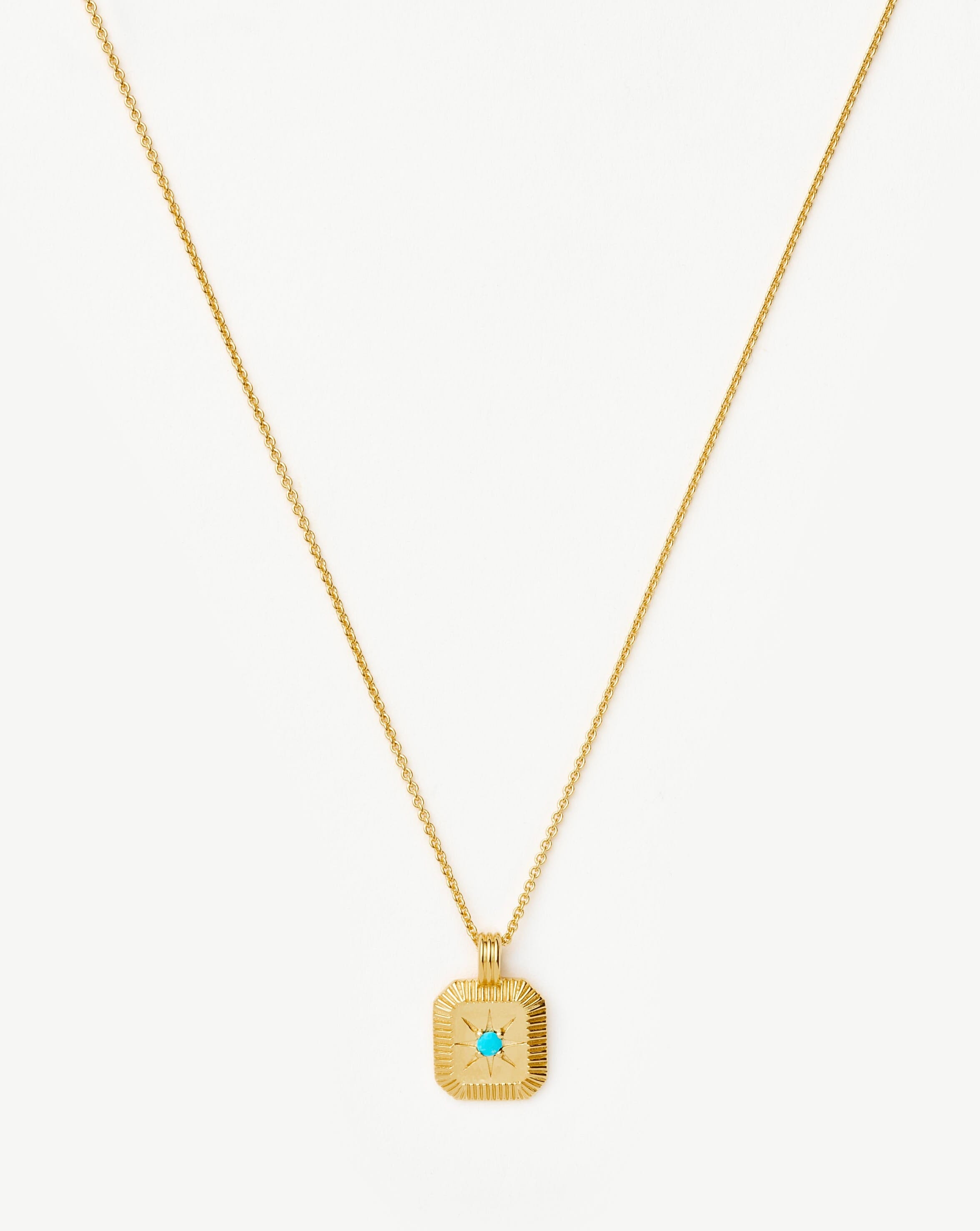 Star Ridge Birthstone Pendant Necklace | 18k Gold Vermeil/Dyed Turquoise Magnesite Necklaces Missoma 