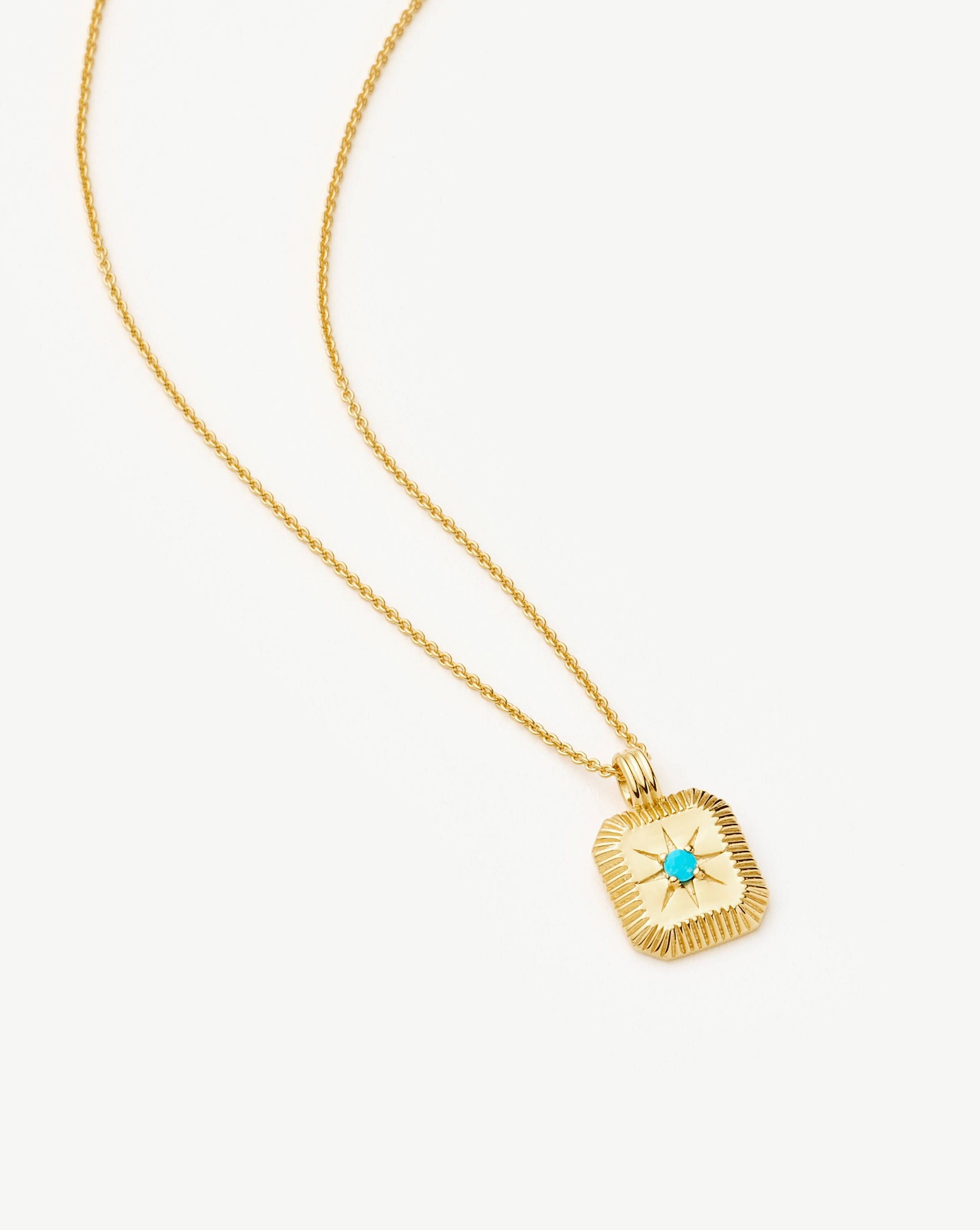 Star Ridge Birthstone Pendant Necklace | 18k Gold Vermeil/Dyed Turquoise Magnesite Necklaces Missoma 