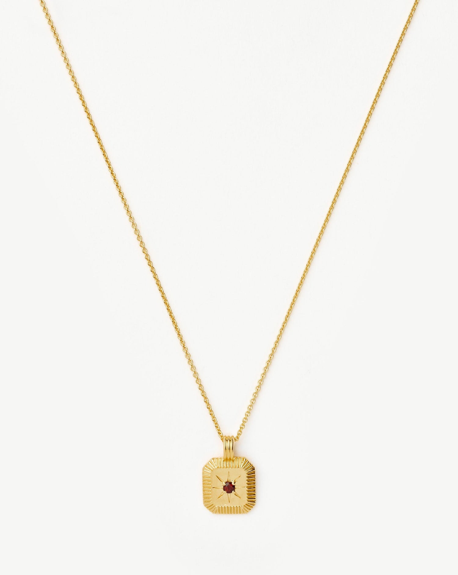 Star Ridge Birthstone Pendant Necklace | 18k Gold Vermeil/Garnet Necklaces Missoma 