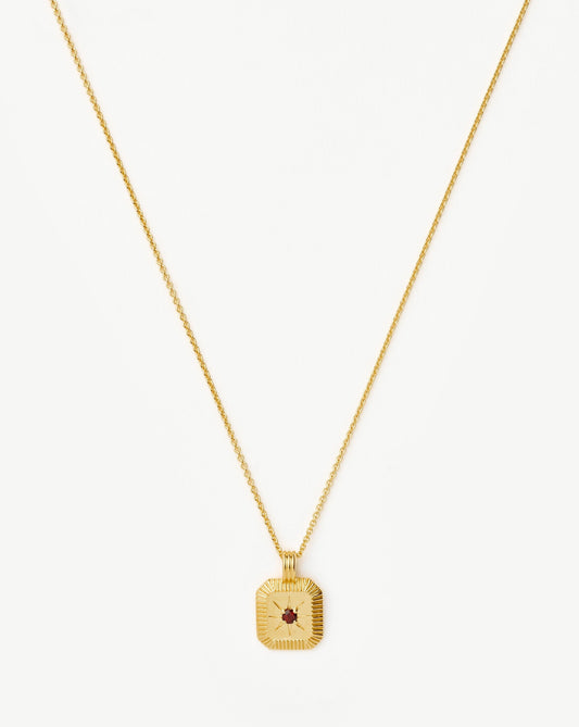 Star Ridge Birthstone Pendant Necklace | 18k Gold Vermeil/Garnet Necklaces Missoma 