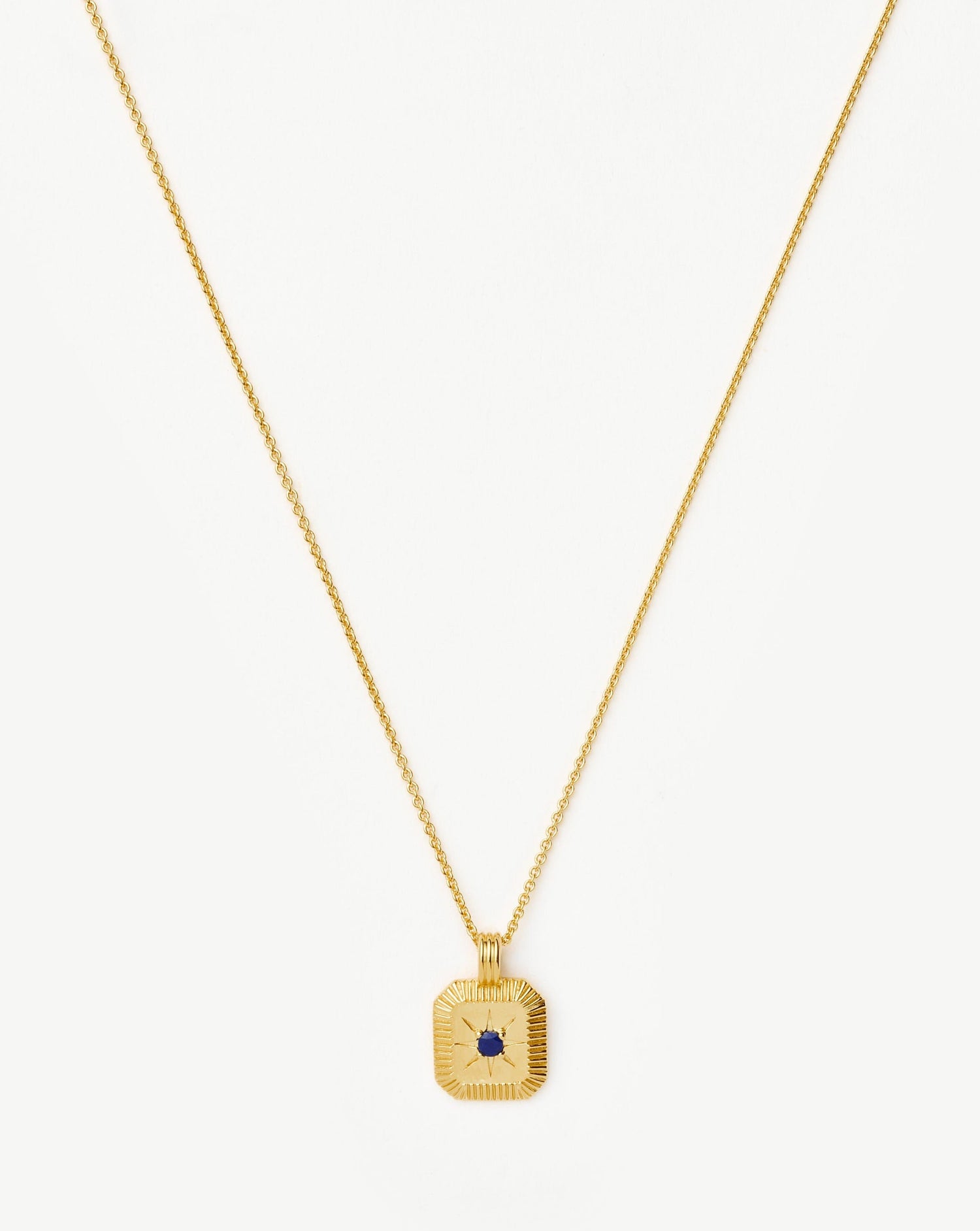 Star Ridge Birthstone Pendant Necklace | 18k Gold Vermeil/Lapis Necklaces Missoma 