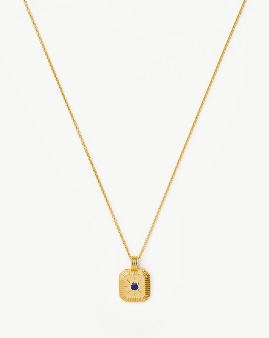 Star Ridge Birthstone Pendant Necklace | 18k Gold Vermeil/Lapis Necklaces Missoma 