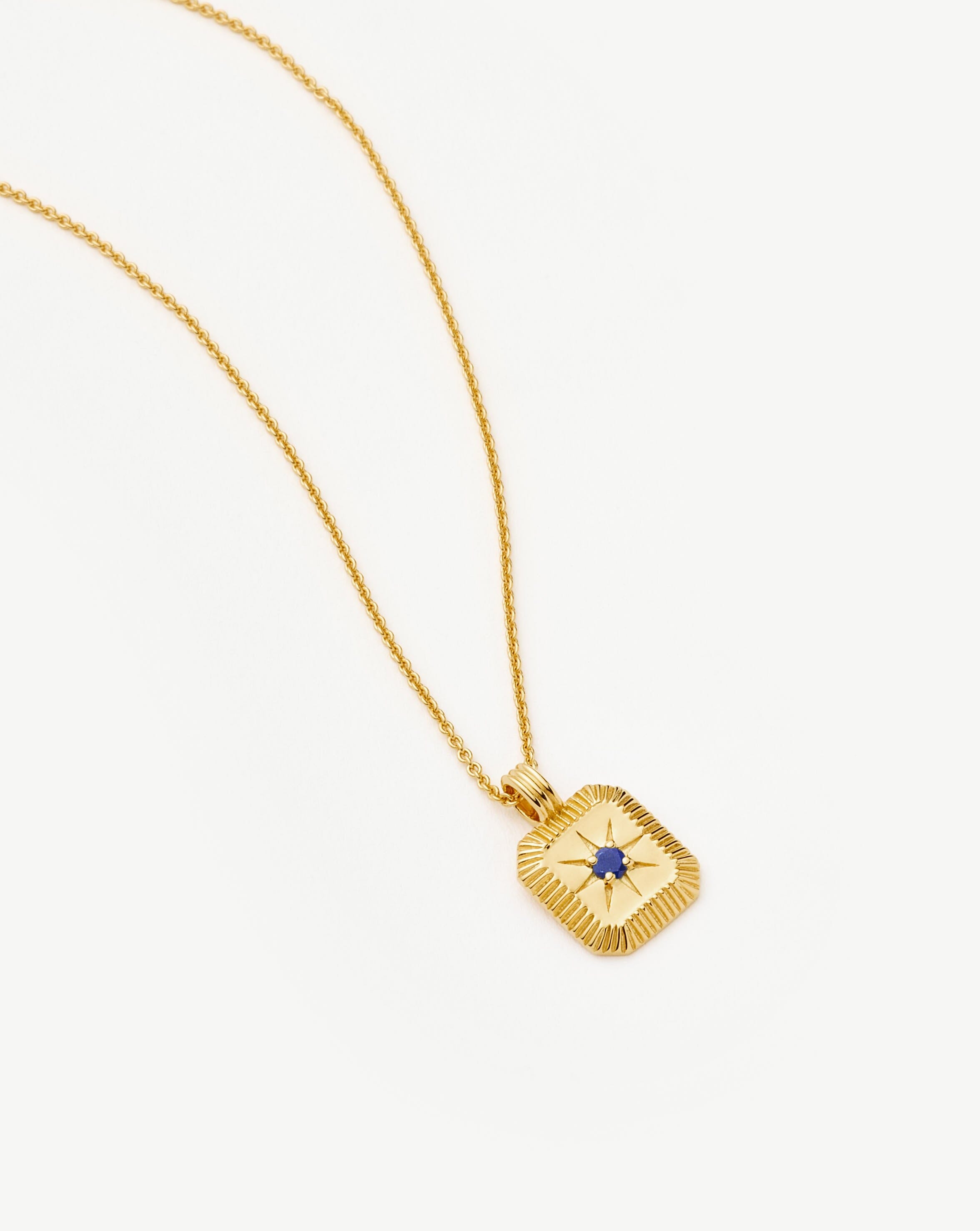 Star Ridge Birthstone Pendant Necklace | 18k Gold Vermeil/Lapis Necklaces Missoma 