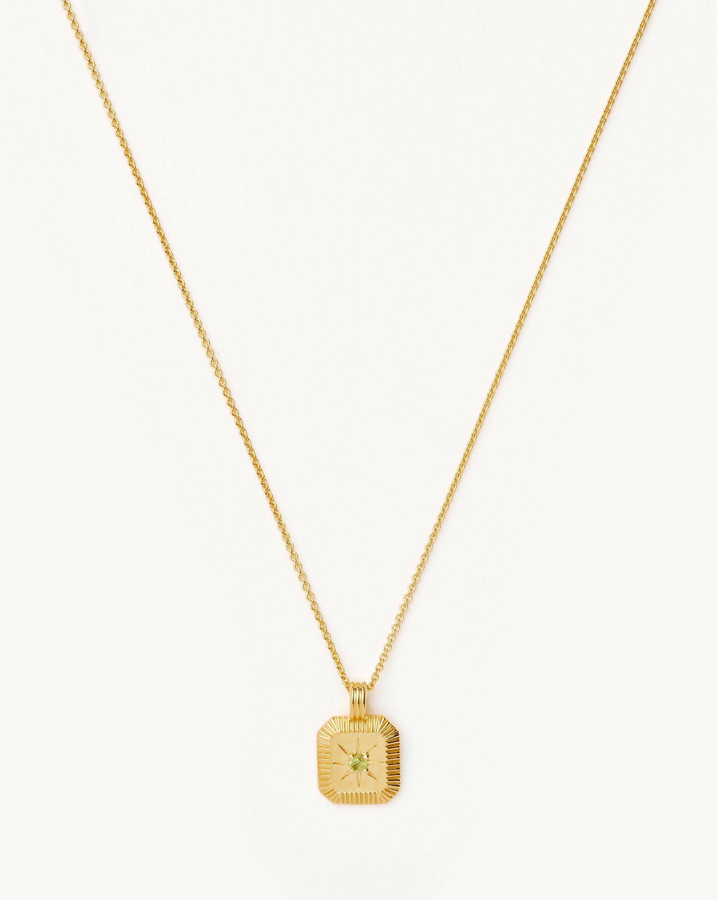 Star Ridge Birthstone Pendant Necklace | 18k Gold Vermeil/Peridot Necklaces Missoma 