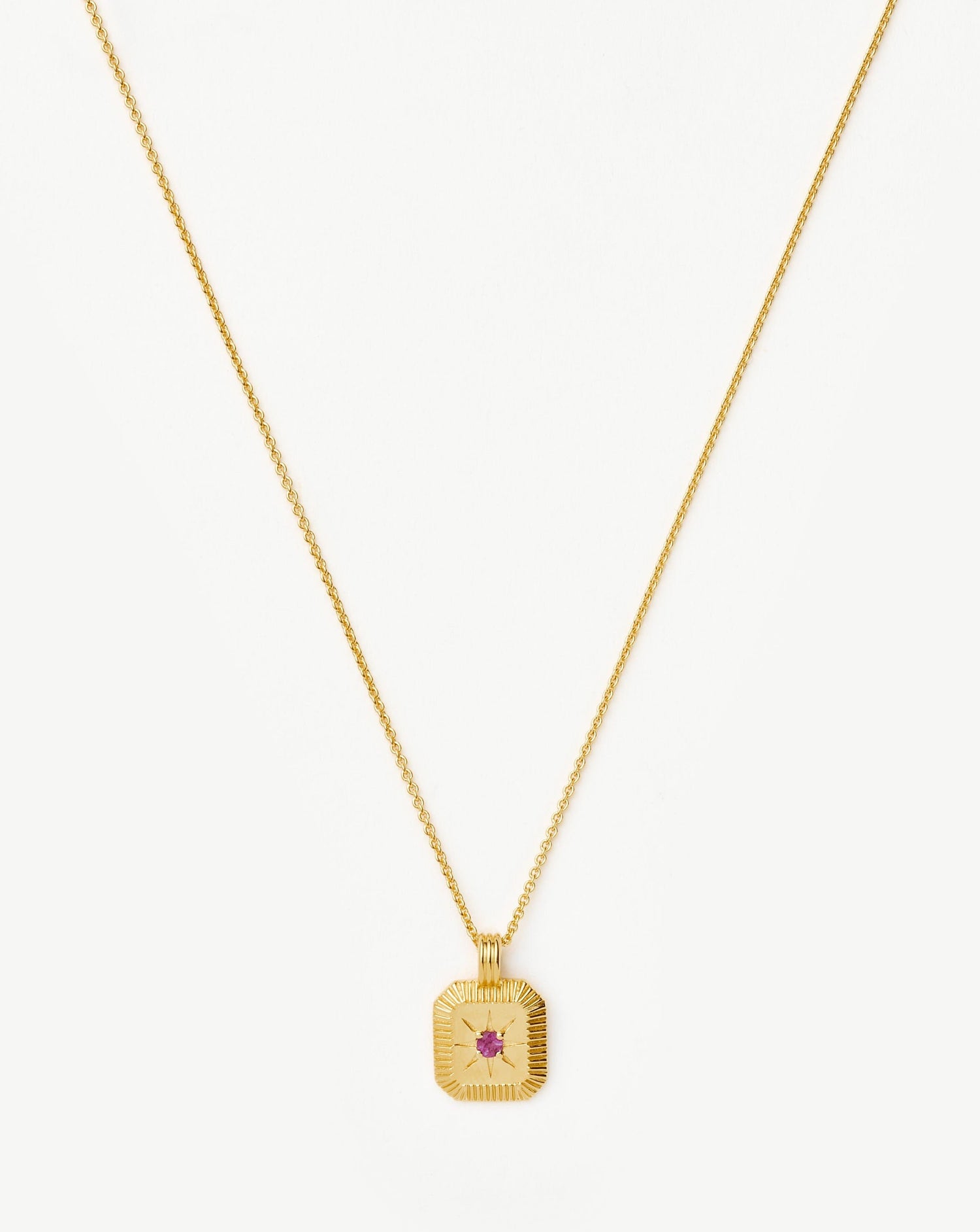 Star Ridge Birthstone Pendant Necklace | 18k Gold Vermeil/Pink Tourmaline Necklaces Missoma 