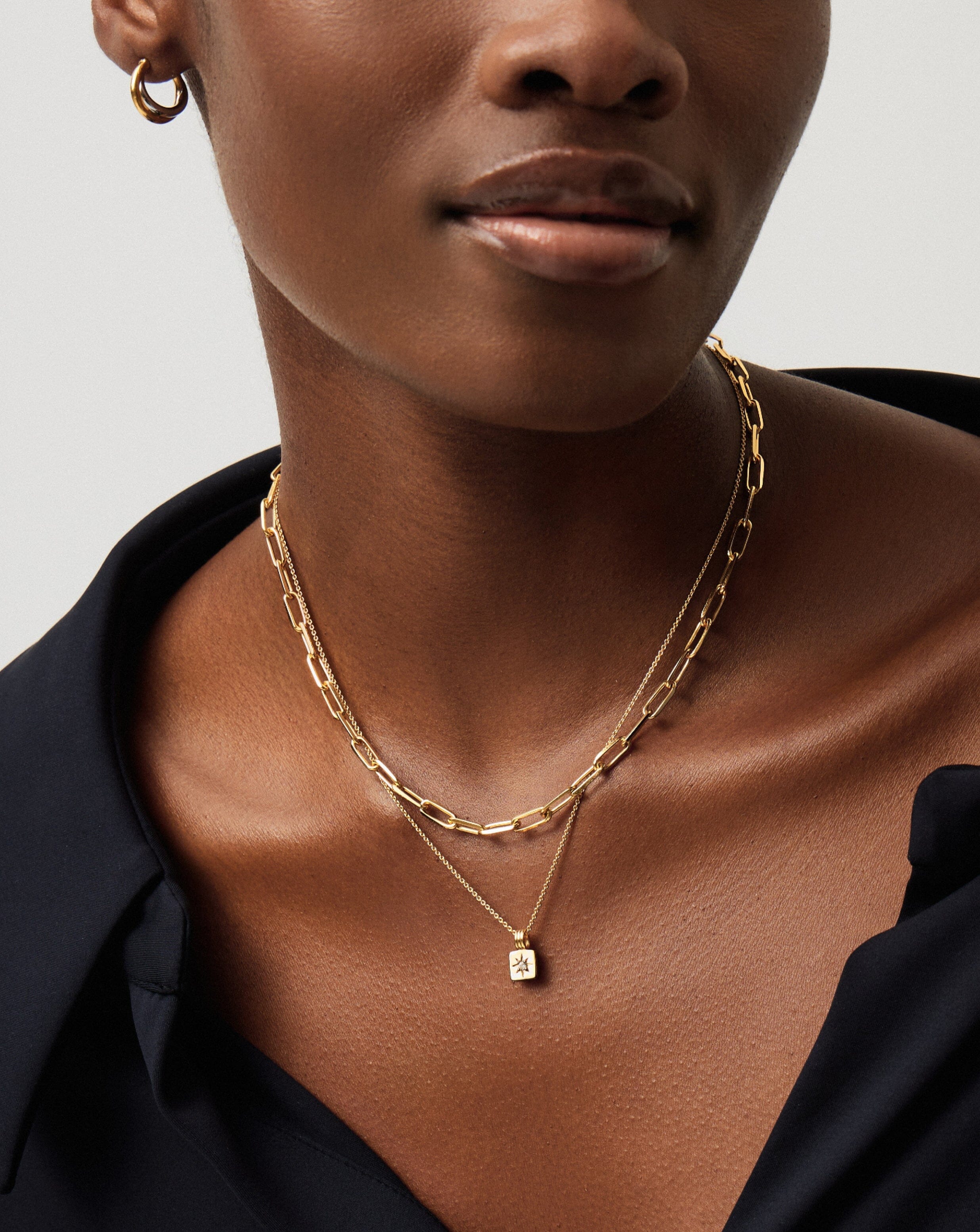 Star Ridge & Paperclip Chain Necklace Set | 18k Gold Vermeil Cubic Zirconia Necklaces Missoma 