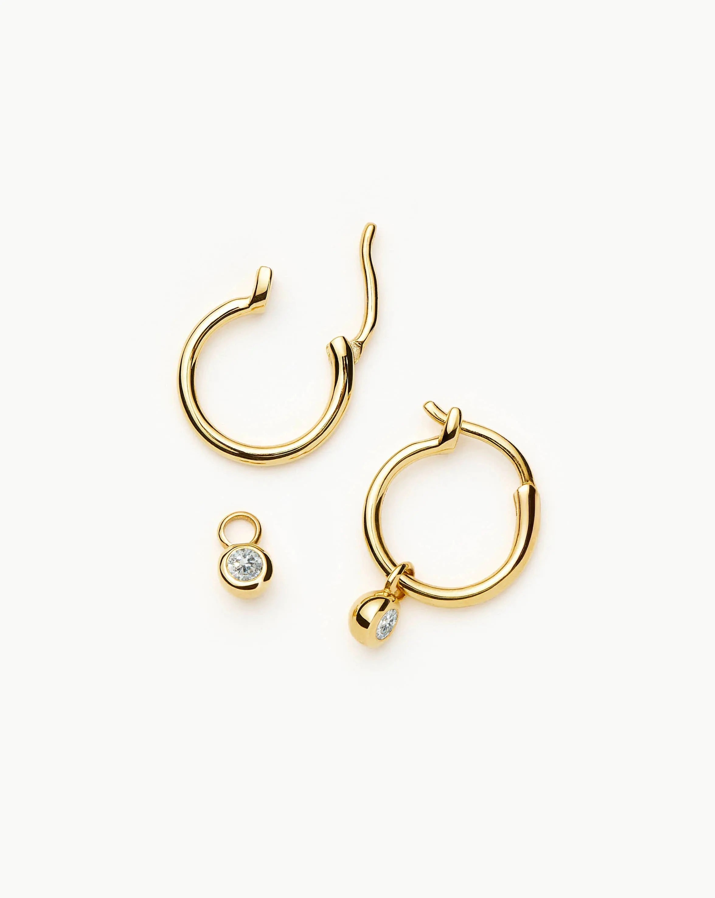 Tennis Charm Mini Hoop Earrings | 18k Gold Vermeil/Cubic Zirconia Earrings Missoma 