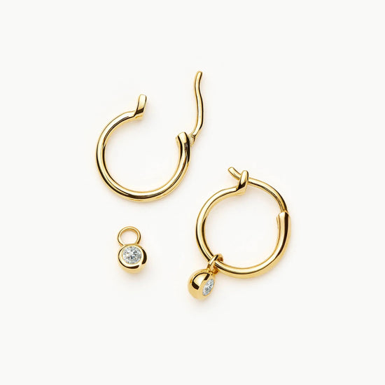 Tennis Charm Mini Hoop Earrings | 18k Gold Vermeil/Cubic Zirconia Earrings Missoma 