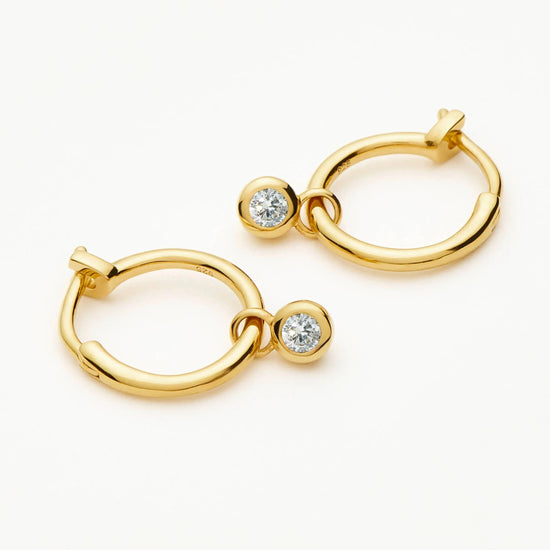 Tennis Charm Mini Hoop Earrings | 18k Gold Vermeil/Cubic Zirconia Earrings Missoma 