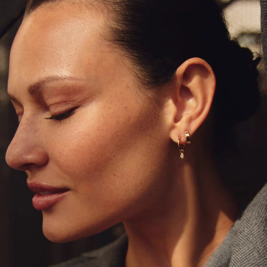 Tennis Charm Mini Hoop Earrings | 18k Gold Vermeil/Cubic Zirconia Earrings Missoma 