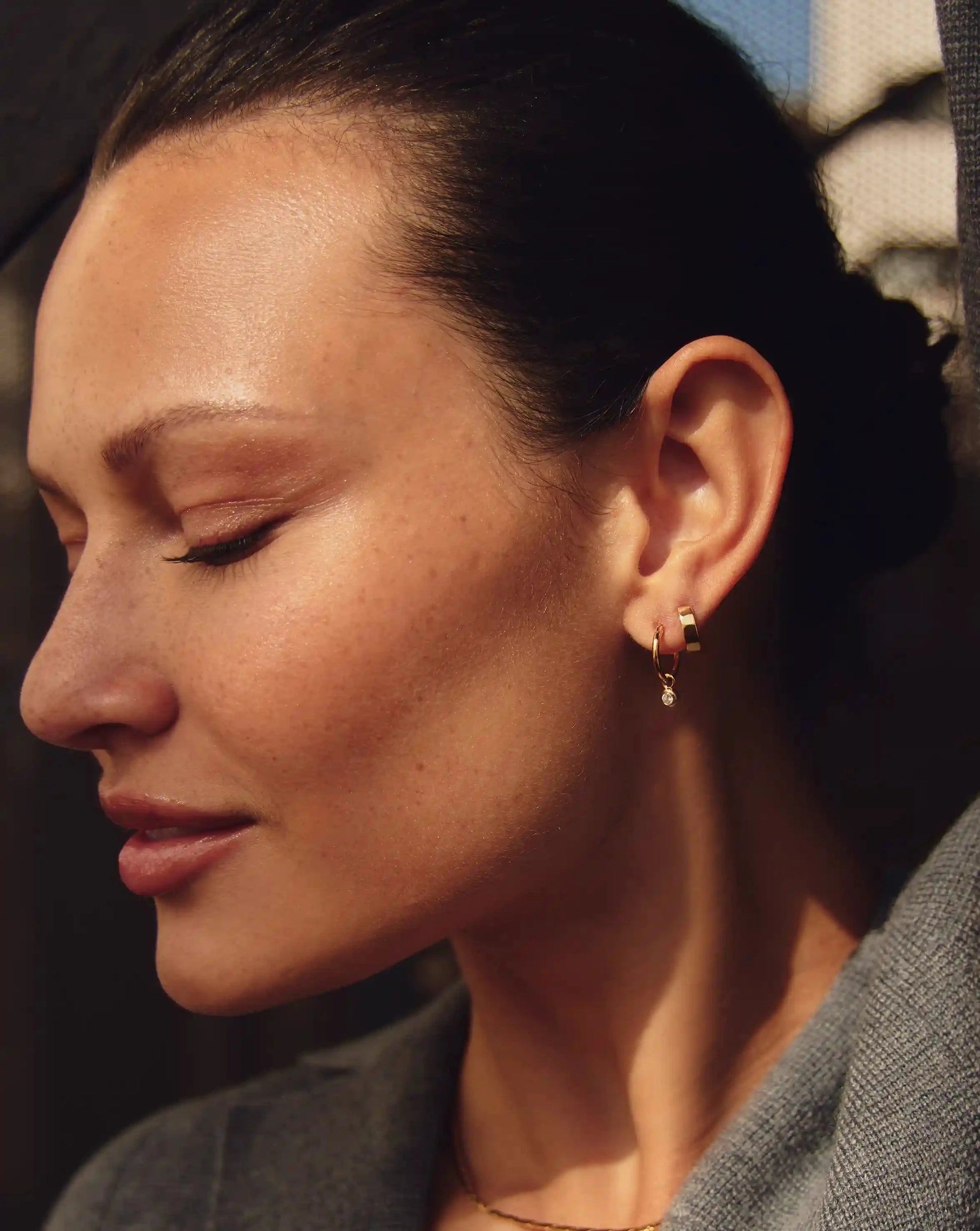 Tennis Charm Mini Hoop Earrings | 18k Gold Vermeil/Cubic Zirconia Earrings Missoma 