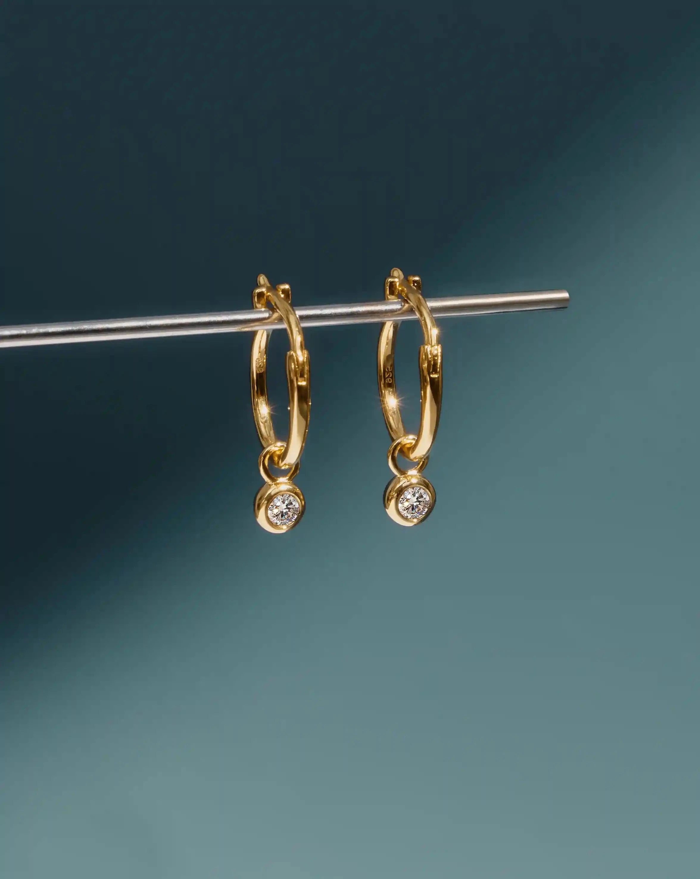 Tennis Charm Mini Hoop Earrings | 18k Gold Vermeil/Cubic Zirconia Earrings Missoma 
