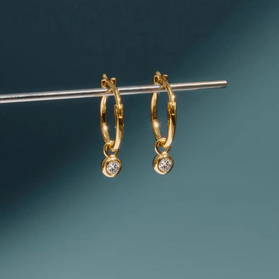 Tennis Charm Mini Hoop Earrings | 18k Gold Vermeil/Cubic Zirconia Earrings Missoma 