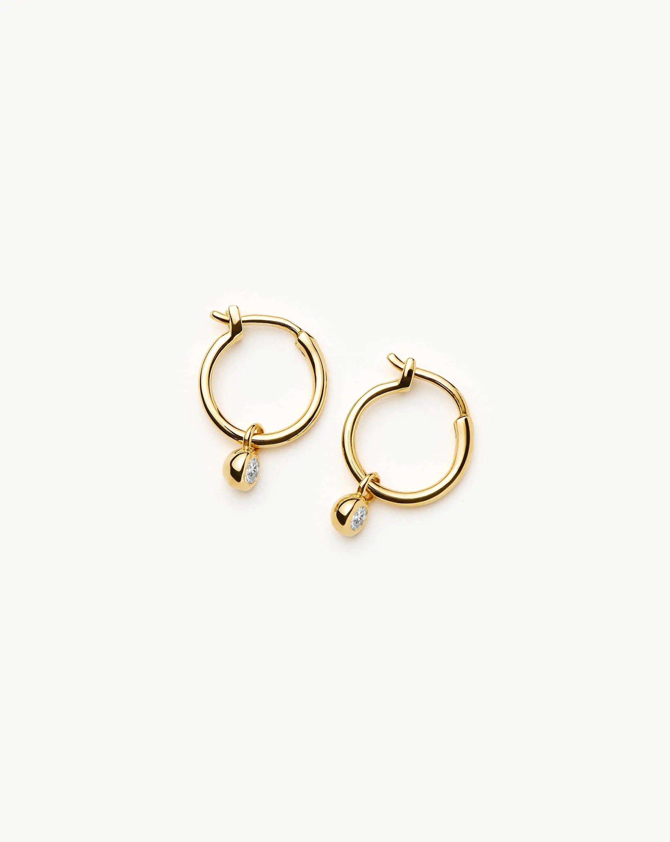 Tennis Charm Mini Hoop Earrings | 18k Gold Vermeil/Cubic Zirconia Earrings Missoma 