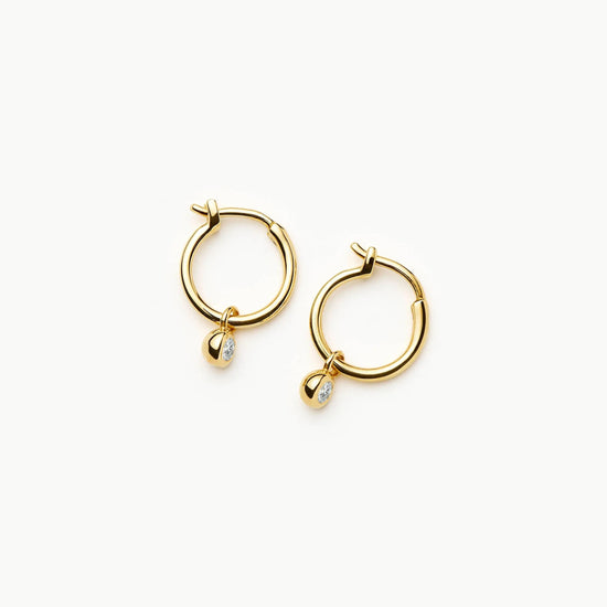 Tennis Charm Mini Hoop Earrings | 18k Gold Vermeil/Cubic Zirconia Earrings Missoma 