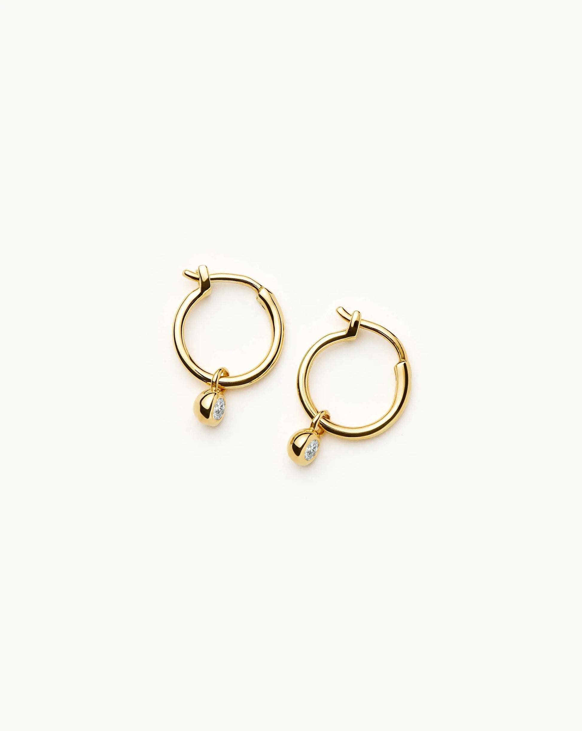 Tennis Charm Mini Hoop Earrings | 18k Gold Vermeil/Cubic Zirconia Earrings Missoma 
