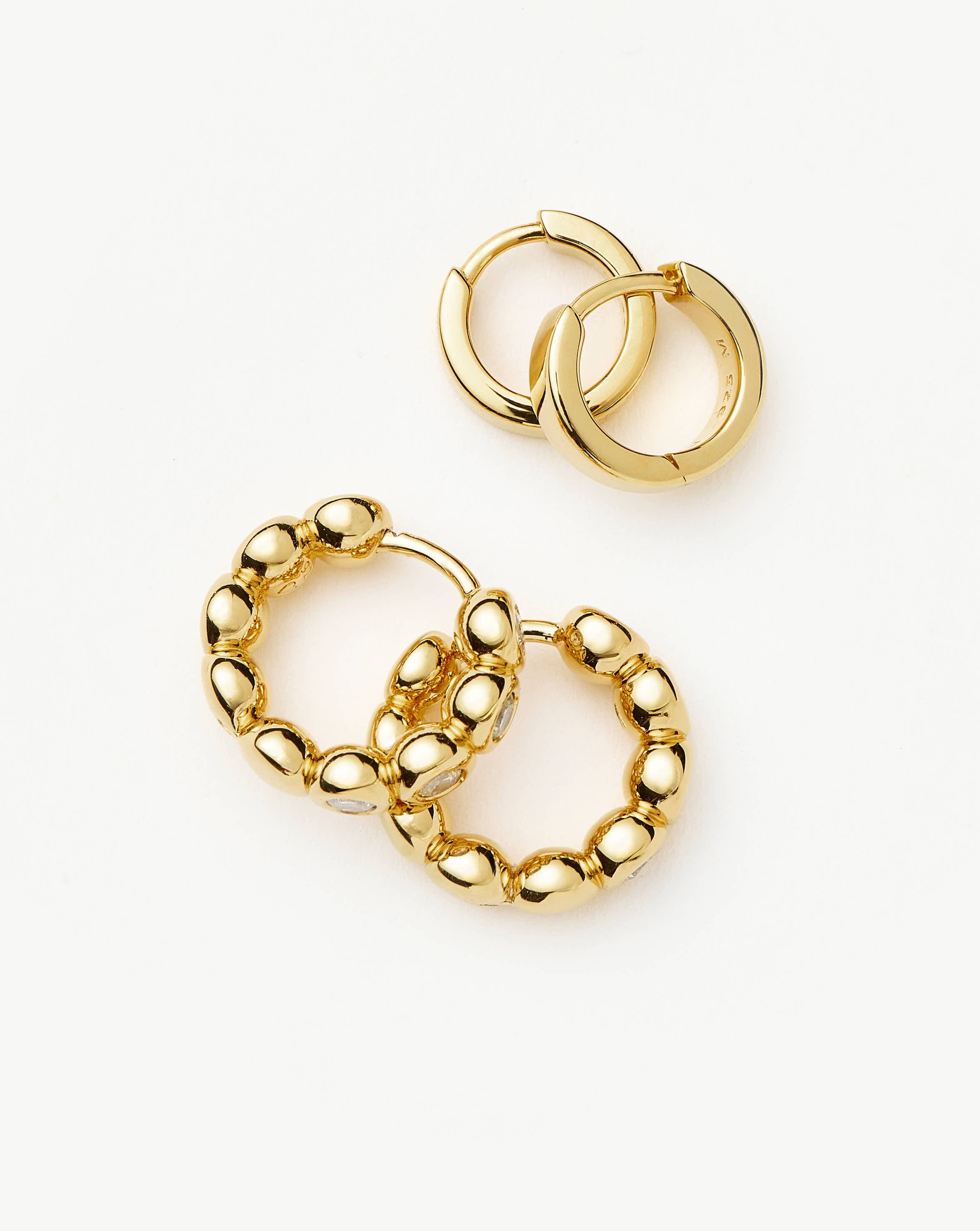 Tennis & Chubby Hoop Earring Set | 18k Gold Vermeil Layering Sets Missoma 