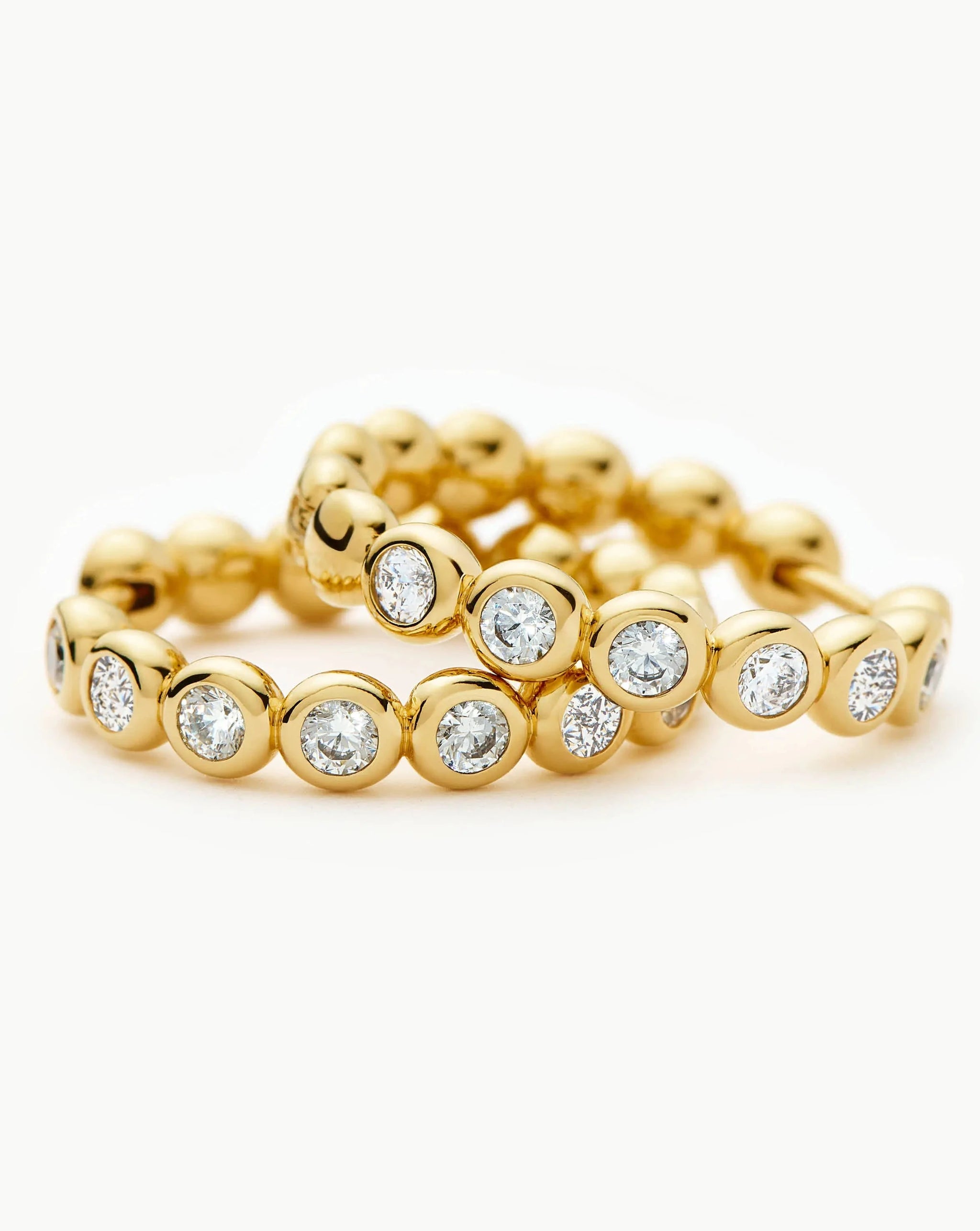 Tennis Classic Hoop Earrings | 18k Gold Plated/Cubic Zirconia Earrings Missoma 