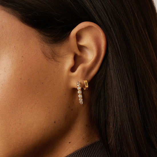 Tennis Classic Hoop Earrings | 18k Gold Plated/Cubic Zirconia Earrings Missoma 