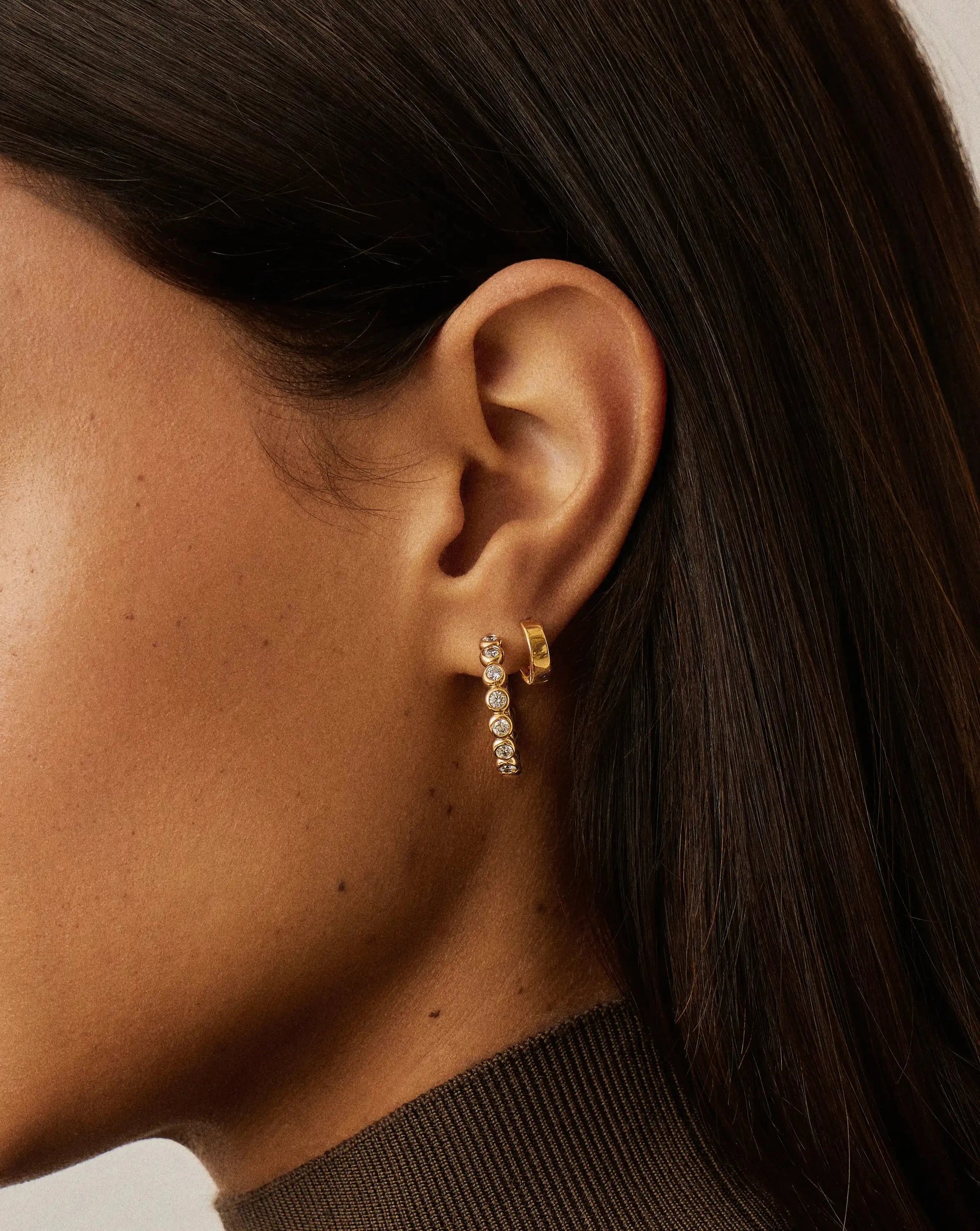 Tennis Classic Hoop Earrings | 18k Gold Plated/Cubic Zirconia Earrings Missoma 