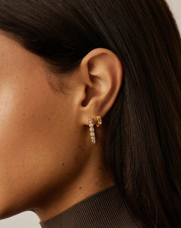 Tennis Classic Hoop Earrings | 18k Gold Plated/Cubic Zirconia Earrings Missoma 