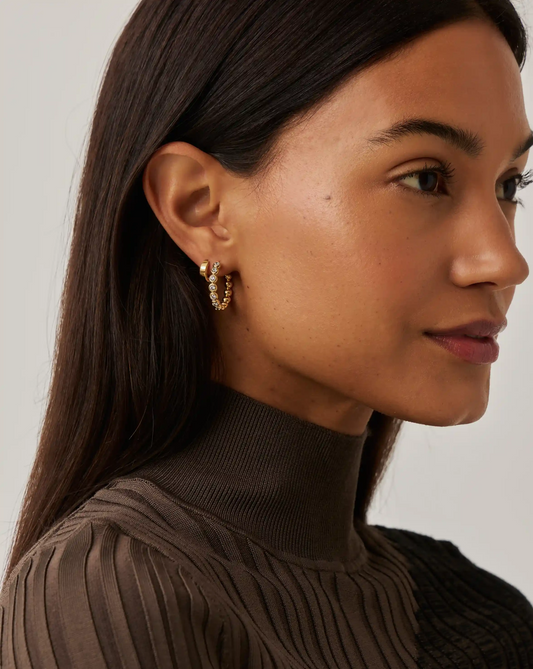 Tennis Classic Hoop Earrings | 18k Gold Plated/Cubic Zirconia Earrings Missoma 