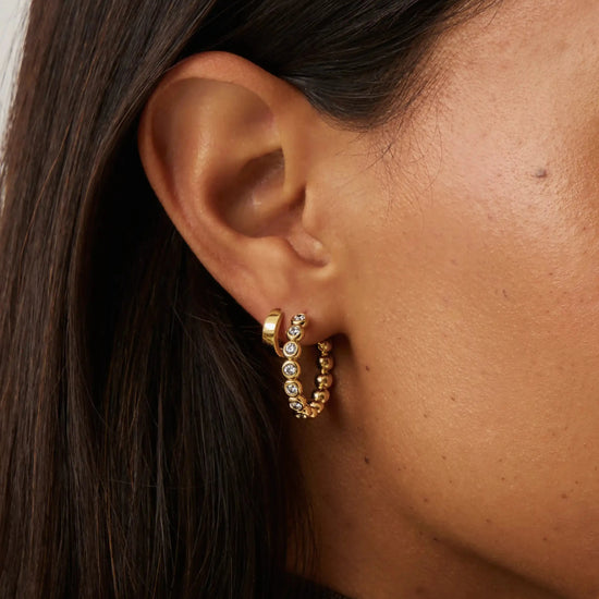 Tennis Classic Hoop Earrings | 18k Gold Plated/Cubic Zirconia Earrings Missoma 