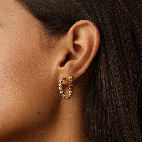 Tennis Classic Hoop Earrings | 18k Gold Plated/Cubic Zirconia Earrings Missoma 