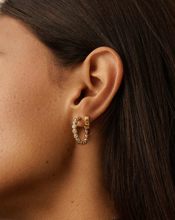 Tennis Classic Hoop Earrings | 18k Gold Plated/Cubic Zirconia Earrings Missoma 