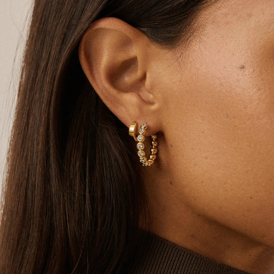 Tennis Classic Hoop Earrings | 18k Gold Plated/Cubic Zirconia Earrings Missoma 