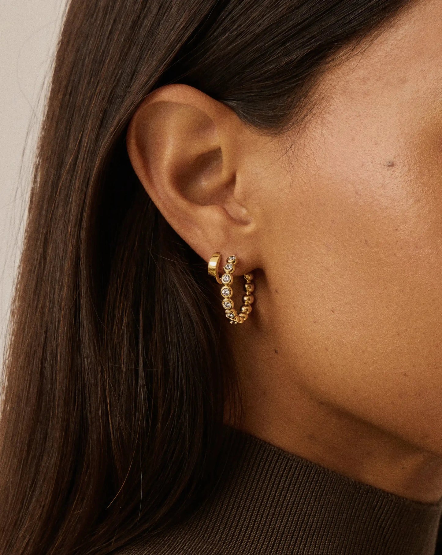 Tennis Classic Hoop Earrings | 18k Gold Plated/Cubic Zirconia Earrings Missoma 