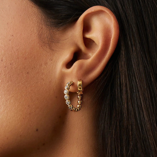Tennis Classic Hoop Earrings | 18k Gold Plated/Cubic Zirconia Earrings Missoma 