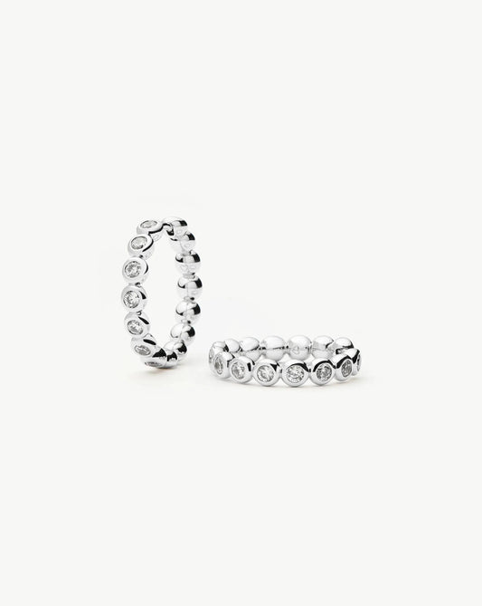 Tennis Classic Hoop Earrings | Silver Plated/Cubic Zirconia Earrings Missoma 