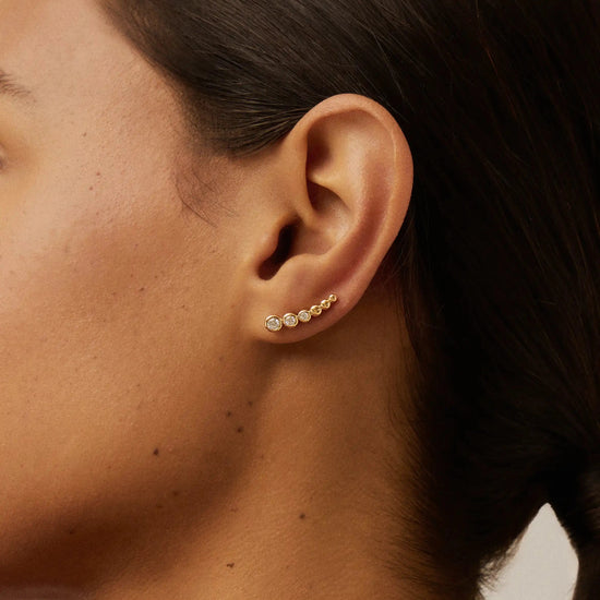 Tennis Climber Earrings | 18k Gold Vermeil/Cubic Zirconia Earrings Missoma 