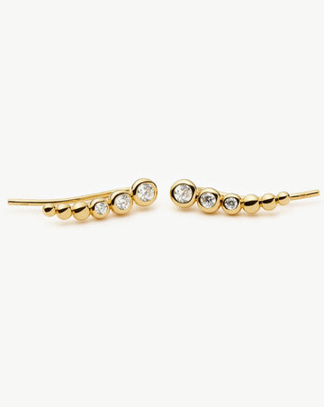 Tennis Climber Earrings | 18k Gold Vermeil/Cubic Zirconia Earrings Missoma 