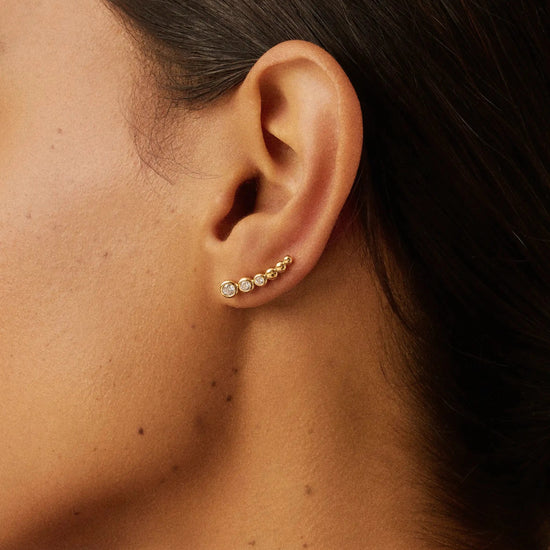 Tennis Climber Earrings | 18k Gold Vermeil/Cubic Zirconia Earrings Missoma 