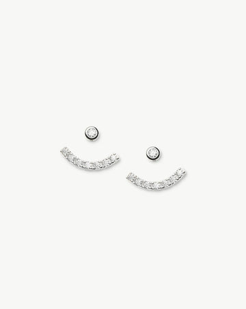 Tennis Ear Jacket Stud Earrings | Sterling Silver/Cubic Zirconia Earrings Missoma 