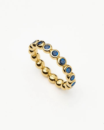 Tennis Eternity Stacking Ring | 18k Gold Vermeil/Sapphire Blue Nano-crystal Rings Missoma 