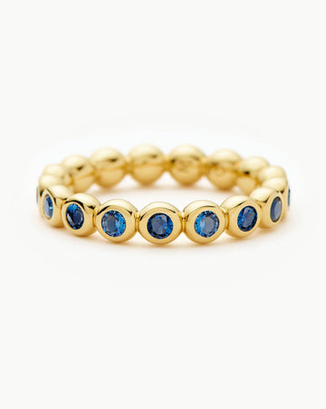 Tennis Eternity Stacking Ring | 18k Gold Vermeil/Sapphire Blue Nano-crystal Rings Missoma 