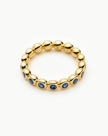 Tennis Eternity Stacking Ring | 18k Gold Vermeil/Sapphire Blue Nano-crystal Rings Missoma 