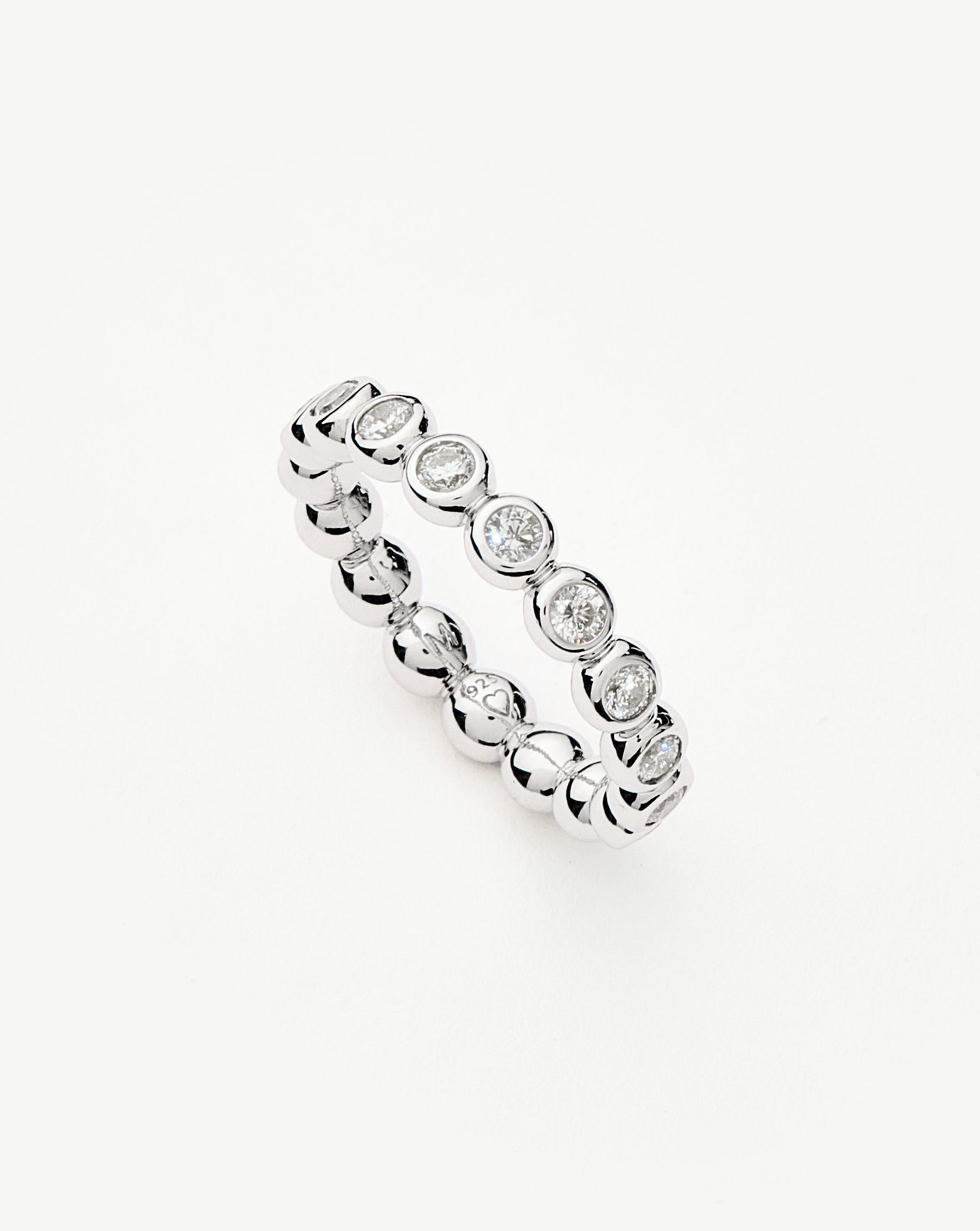 Tennis Eternity Stacking Ring | Sterling Silver Cubic Zirconia Rings Missoma 