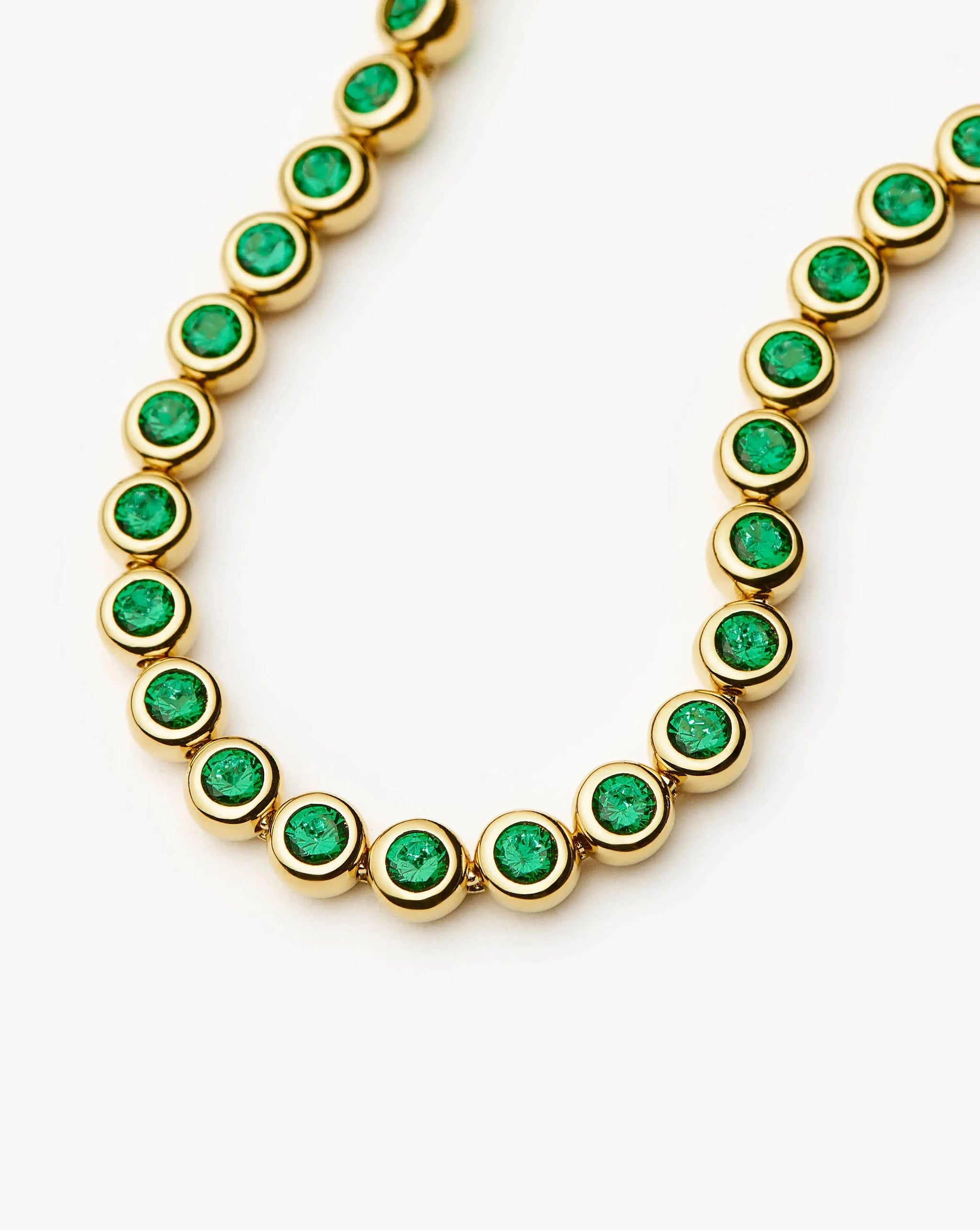 Tennis Round Bracelet | 18k Gold Vermeil/Emerald Green Nano-crystal Bracelets Missoma 